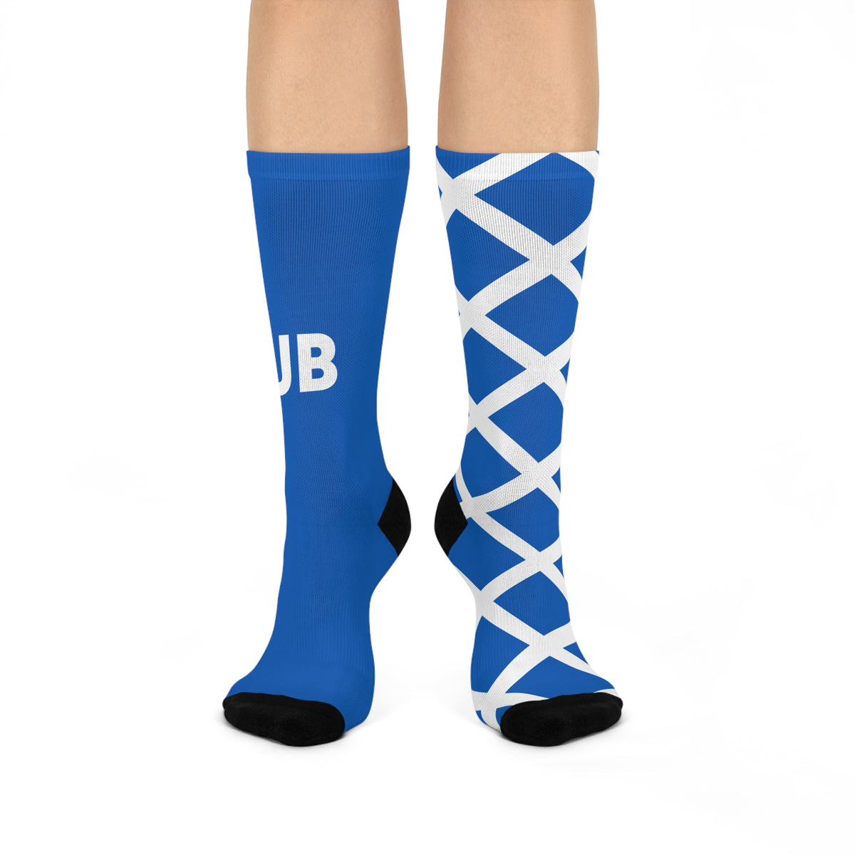 Personalized Scotland Flag Socks, Custom Initials Scottish Heritage Crew Socks, Cushioned Scottish Gift