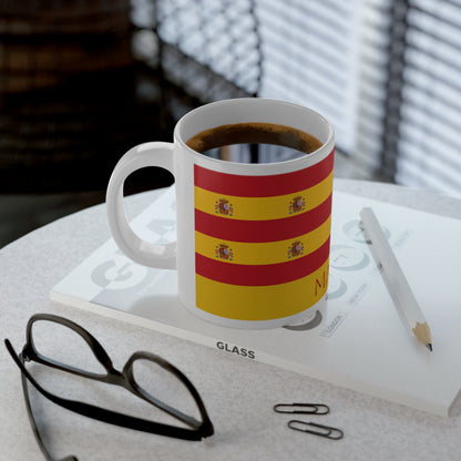 Personalized Spain Flag Mug, Custom Spanish Heritage Coffee Cup, 20oz Ceramic Mug, Red Yellow Flag Pattern, Spain Gift