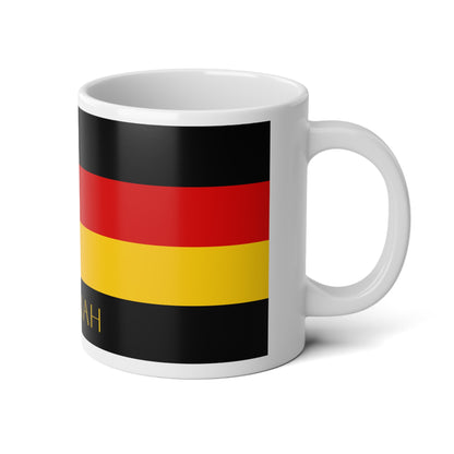 Personalized Germany Flag Mug, Custom German Heritage Coffee Cup, 20oz Ceramic Mug, Black Red Gold Flag Pattern, Germany Gift