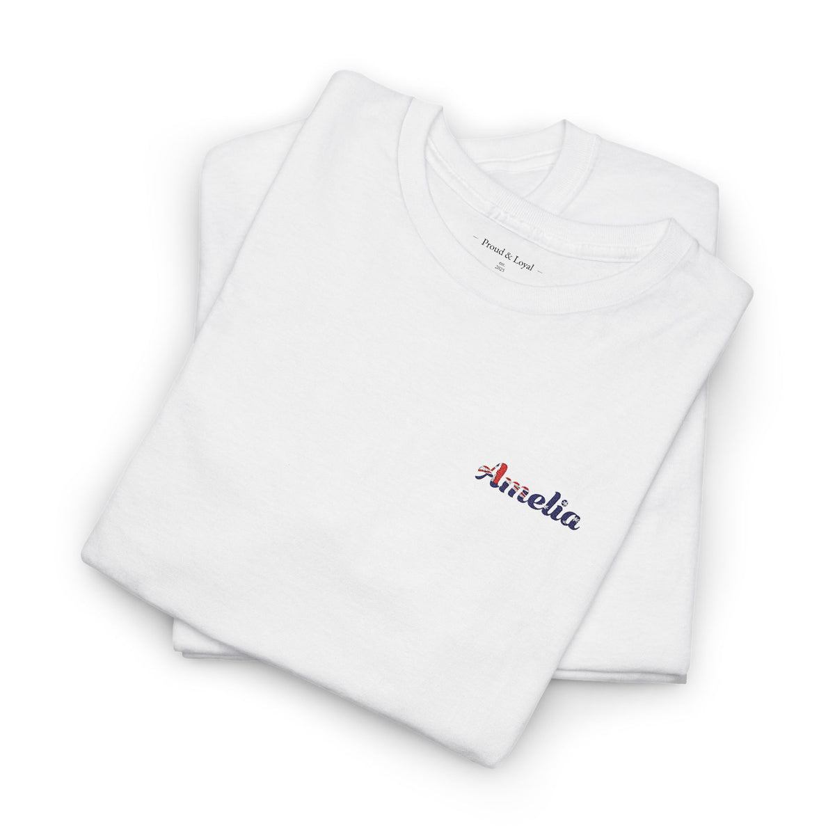 Personalized Your Name in Australian Flag Letters Embroidered T-Shirt, Custom Name Australia Heritage Tee, 100% Cotton Aussie White Shirt