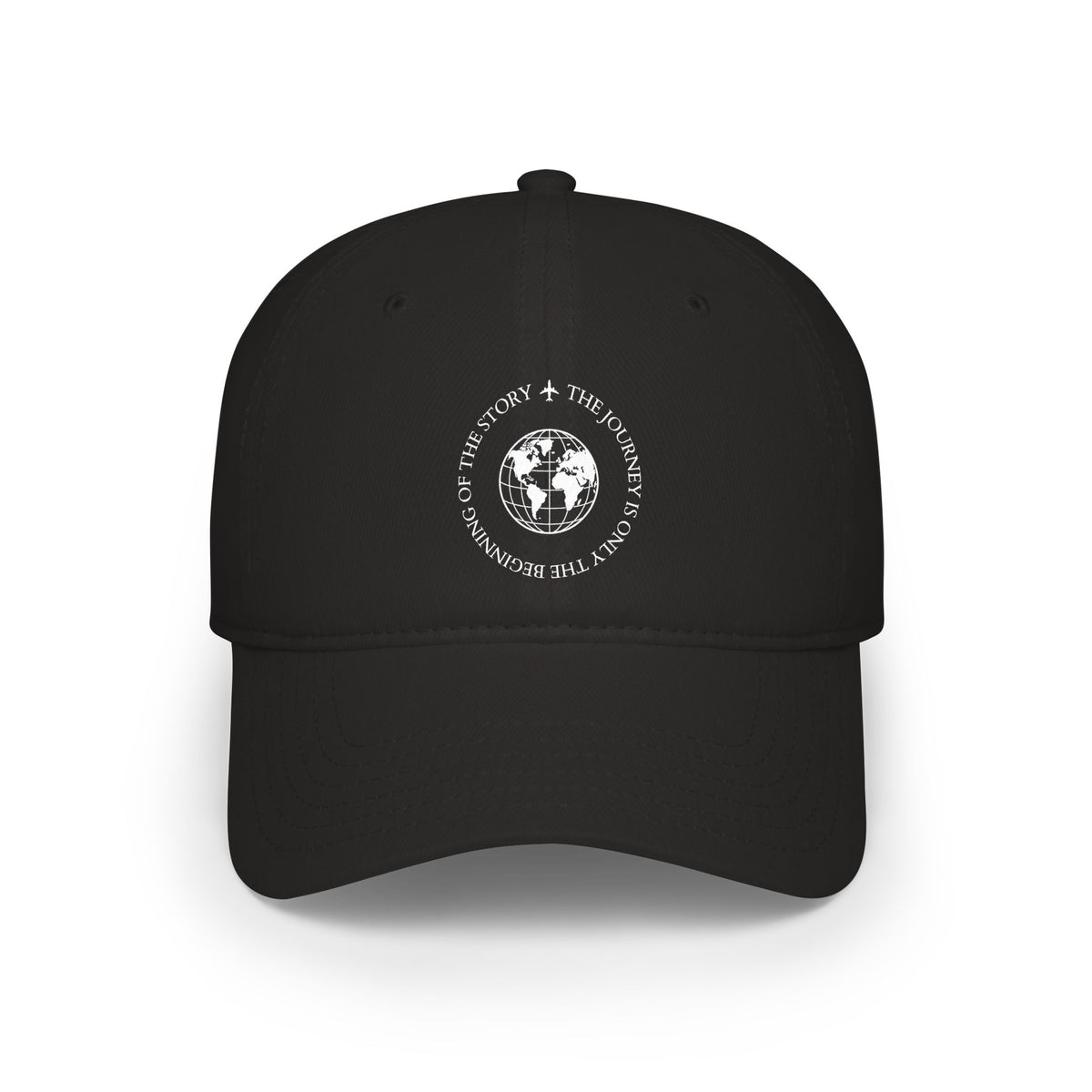 Travel Globe Baseball Cap, Journey Quote Hat, World Traveler Gift, Navy Blue Travel Hat, DTF Printed Globe Design, Adventure Inspired Cap