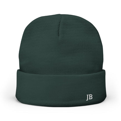 Nigeria Pakistan Personalized Embroidered Beanie, Green White Heritage Cotton Blend Knit Hat, Custom Initials Cultural Pride Gift