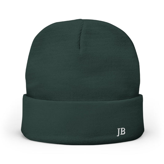 Nigeria Pakistan Personalized Embroidered Beanie, Green White Heritage Cotton Blend Knit Hat, Custom Initials Cultural Pride Gift