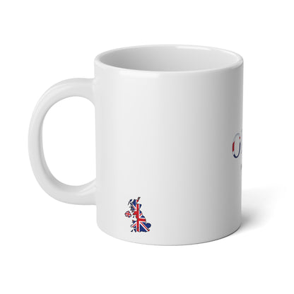 Personalized UK Flag Name Mug, Custom British Heritage Coffee Cup, 20oz Ceramic Mug, Union Jack Gift, British Pride Gift