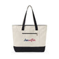 Personalized Your Name in American Flag Letters Canvas Tote Bag, Custom Name USA Flag, Zippered Cotton Bag, Patriotic American Heritage
