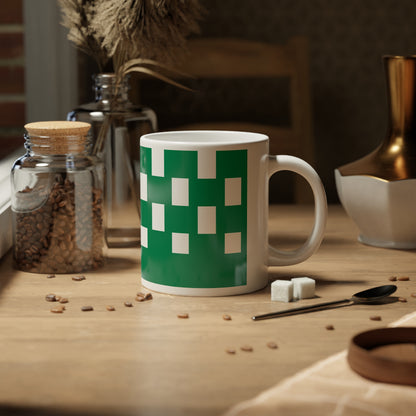 Personalized Nigeria Flag Mug, Custom Nigerian Heritage Coffee Cup, 20oz Ceramic Mug, Green White Flag Pattern, Nigerian Gift