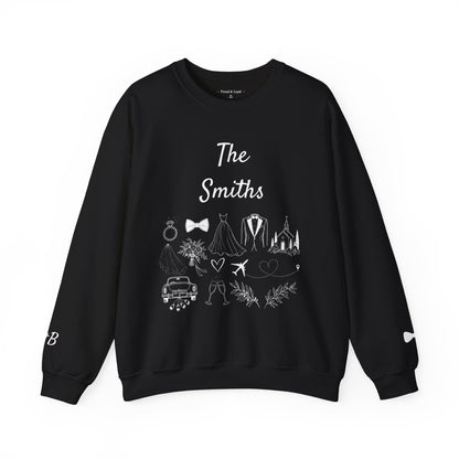 Personalized Destination Wedding Groom Sweatshirt, Custom Wedding Location and Date Crewneck, Honeymoon Gift for Husband, Newlywed Keepsake