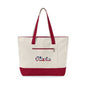 Personalized Your Name in British Flag Letters Canvas Tote Bag, Custom Union Jack Zippered Tote, UK Heritage Gift