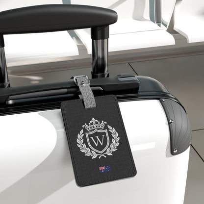 Personalized Australian Flag Luggage Tag - Heraldic Crest & Initial | Australia Heritage Travel Accessory