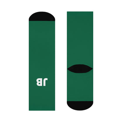 Personalized Mexico Flag Socks, Custom Initials Mexican Heritage Crew Socks, Cushioned Mexican Gift