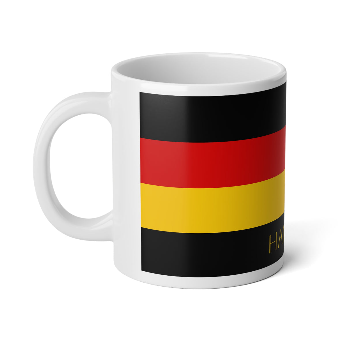 Personalized Germany Flag Mug, Custom German Heritage Coffee Cup, 20oz Ceramic Mug, Black Red Gold Flag Pattern, Germany Gift