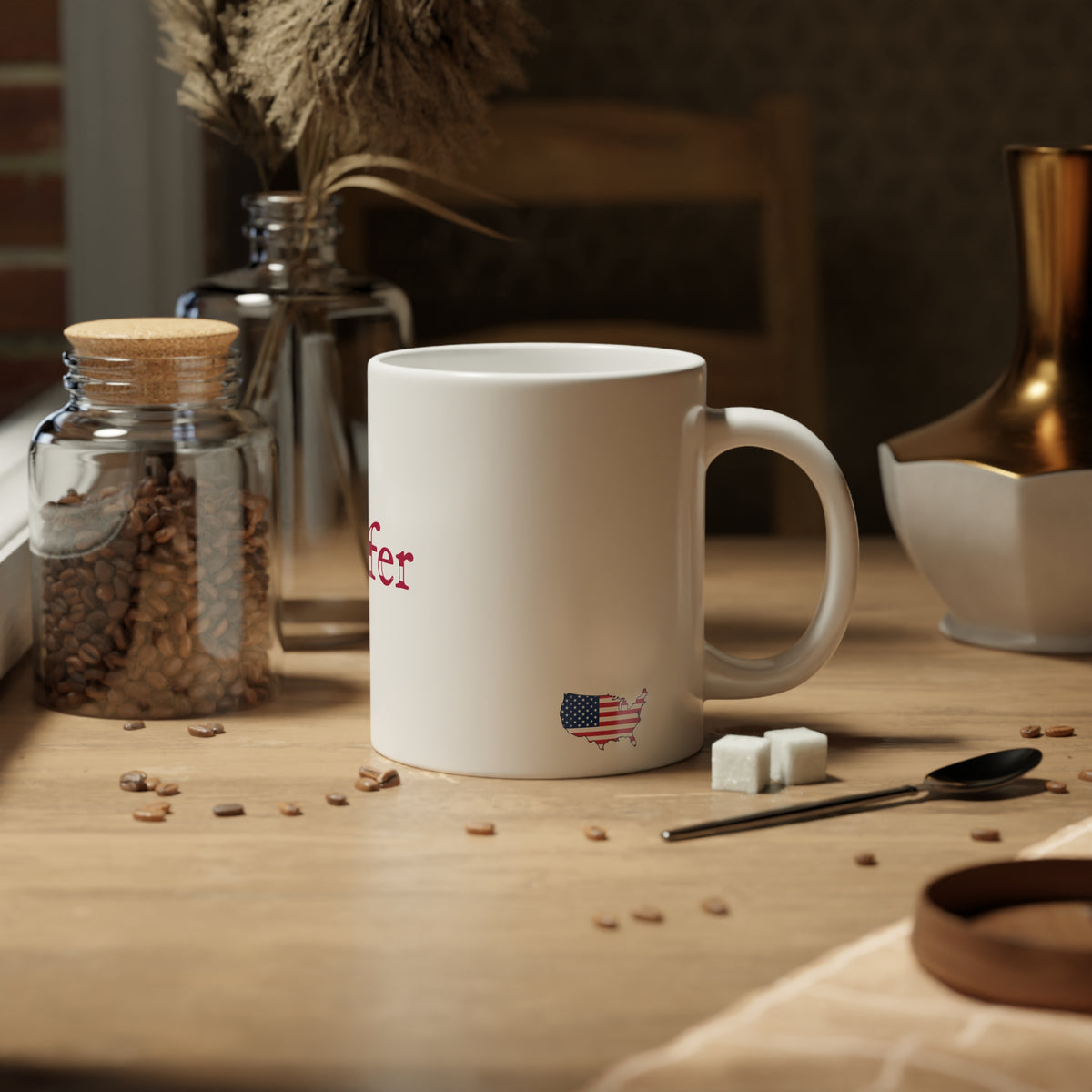 Personalized USA Flag Name Mug, Custom American Heritage Coffee Cup, 20oz Ceramic Mug, Patriotic Gift, American Pride Gift
