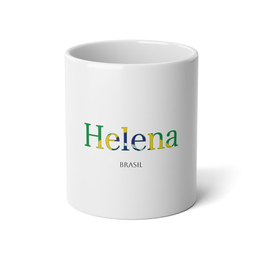 Personalized Brazil Flag Name Mug, Custom Brazilian Heritage Coffee Cup, 20oz Ceramic Mug, Brazil Gift, Brazilian Pride Gift
