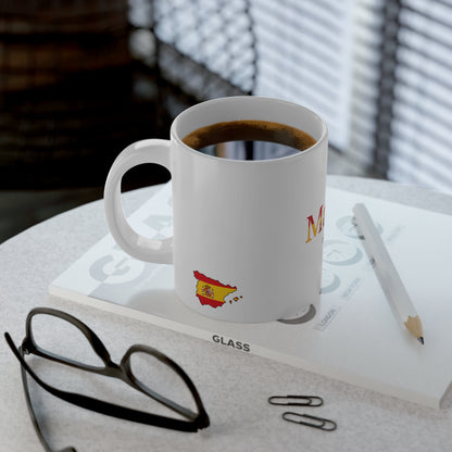Personalized Spain Flag Name Mug, Custom Spanish Heritage Coffee Cup, 20oz Ceramic Mug, Spain Gift, Spanish Pride Gift