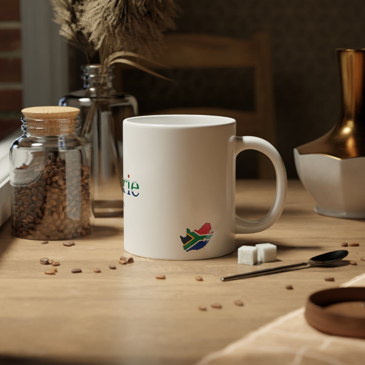 Personalized South Africa Flag Name Mug, Custom South African Heritage Coffee Cup, 20oz Ceramic Mug, South Africa Gift, Heritage Gift