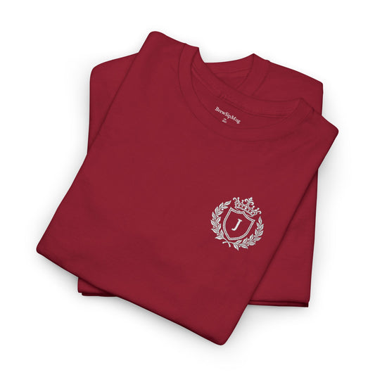 Personalized Canada Poland Switzerland Flag Heritage T-Shirt, Custom Initials Embroidered Cotton Tee Red White Colors Gift