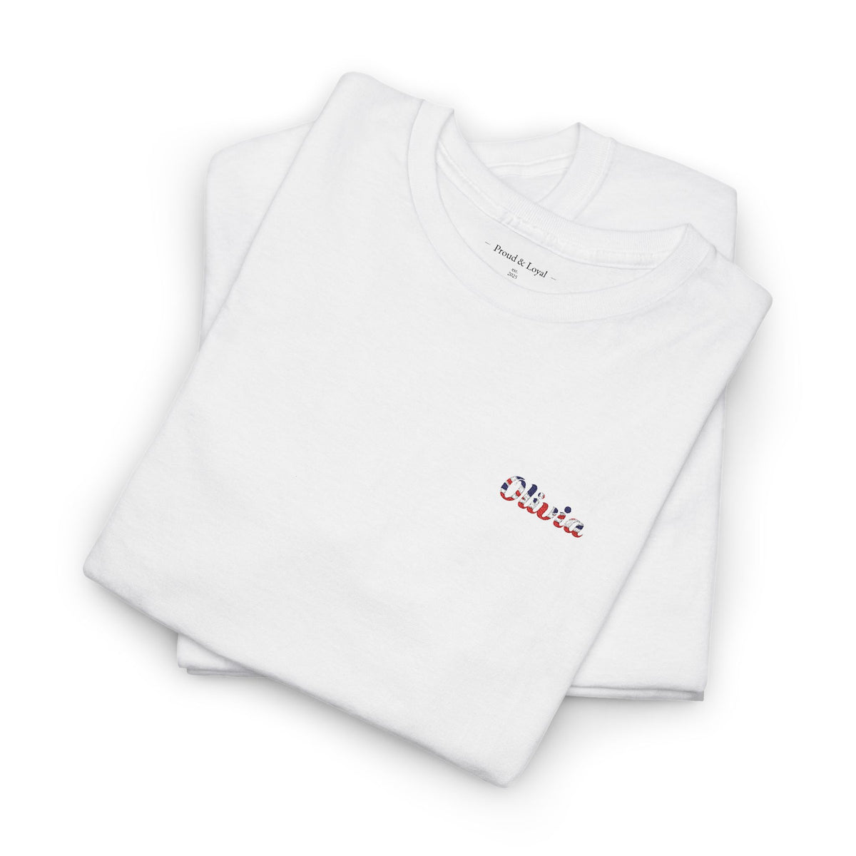 Personalized Your Name in UK Flag Letters Embroidered T-Shirt, Custom Name British Heritage Tee, 100% Cotton White Shirt, Union Jack Gift