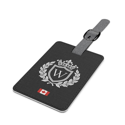 Personalized Canadian Flag Luggage Tag - Heraldic Crest & Initial | Canada Heritage Travel Accessory