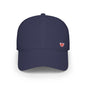 Red Low Profile Baseball Cap with Mini British Flag Detail