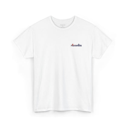 Personalized Your Name in Australian Flag Letters Embroidered T-Shirt, Custom Name Australia Heritage Tee, 100% Cotton Aussie White Shirt