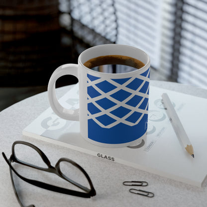 Personalized Scotland Flag Mug, Custom Scottish Heritage Coffee Cup, 20oz Ceramic Mug, Blue White Saltire Pattern, Scotland Gift