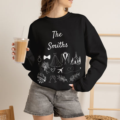 Personalized Destination Wedding Groom Sweatshirt, Custom Wedding Location and Date Crewneck, Honeymoon Gift for Husband, Newlywed Keepsake