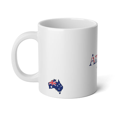 Personalized Australia Flag Name Mug, Custom Australian Heritage Coffee Cup, 20oz Ceramic Mug, Aussie Gift, Australian Pride Gift