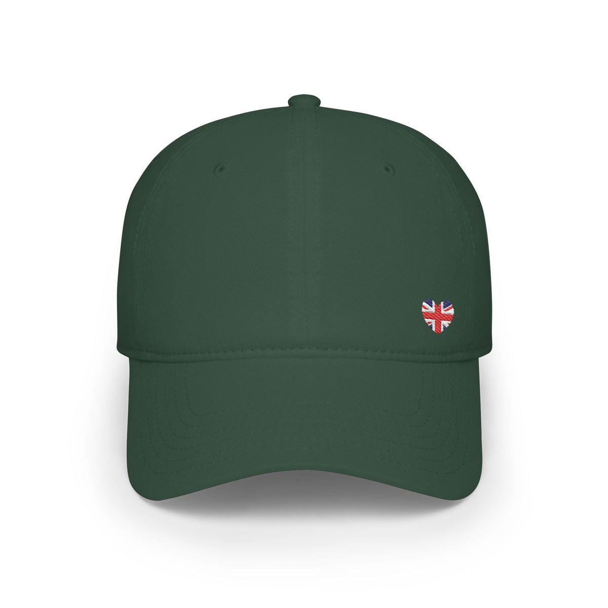 Red Low Profile Baseball Cap with Mini British Flag Detail