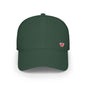 Red Low Profile Baseball Cap with Mini British Flag Detail