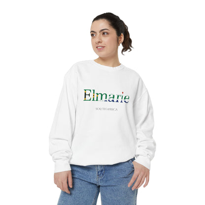 Personalized South Africa Flag Name Sweatshirt, Custom South African Heritage Crewneck, Garment Dyed Cotton Sweatshirt, Heritage Gift