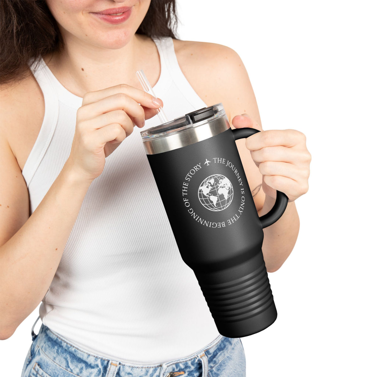 World History Globe Emblem Insulated Travel Mug