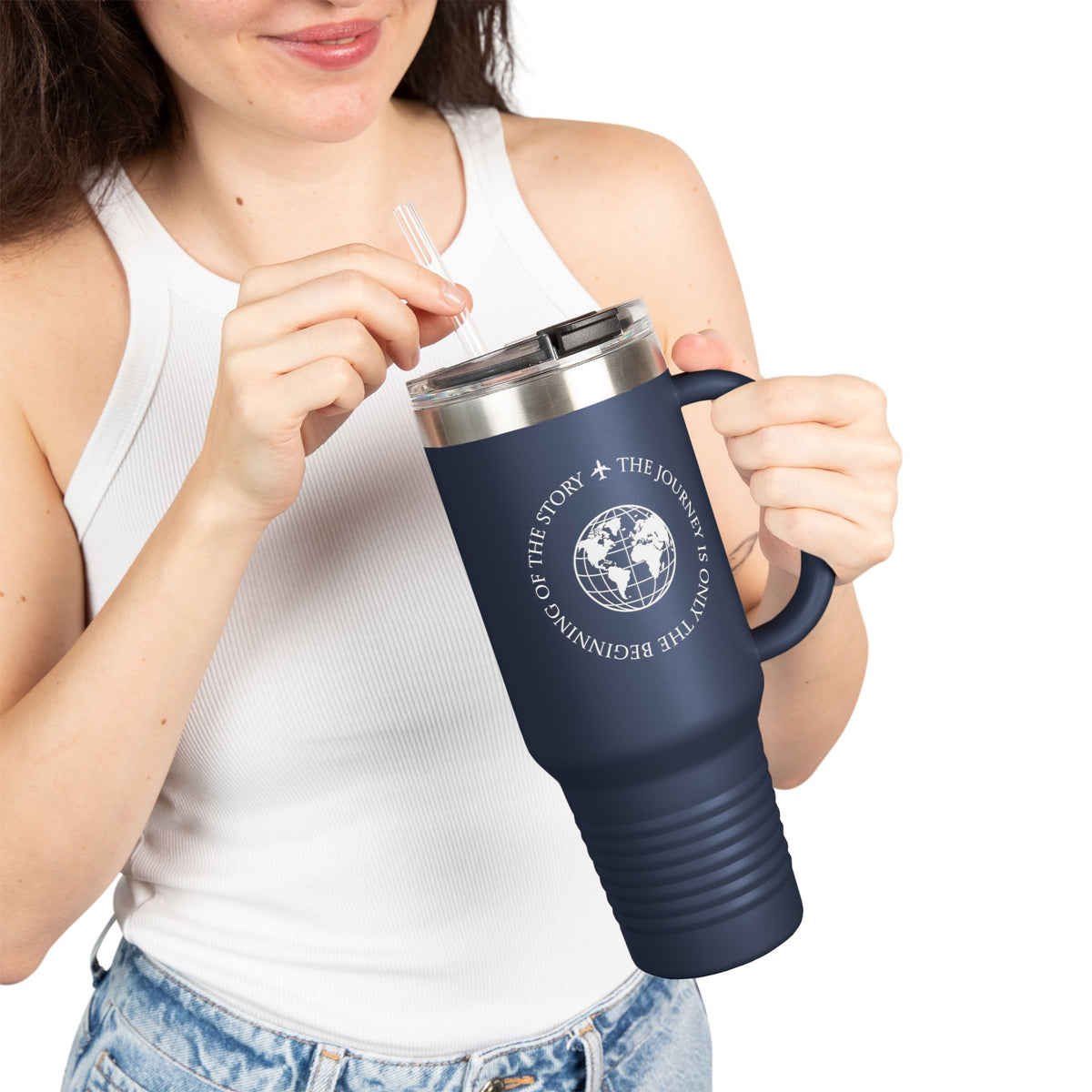 World History Globe Emblem Insulated Travel Mug