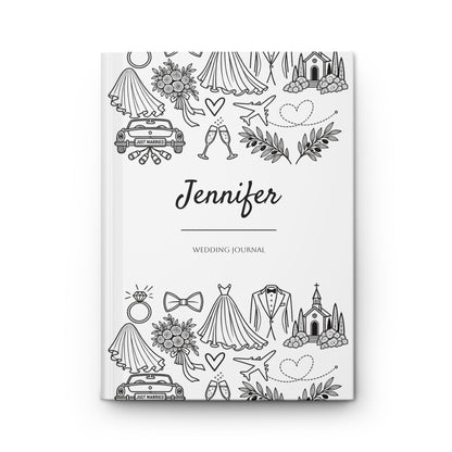 Personalized Wedding Journal, Custom Name Bridal Planning Notebook, Bride to Be, Engagement Keepsake, Bridal Shower Gift, Hardcover Journal