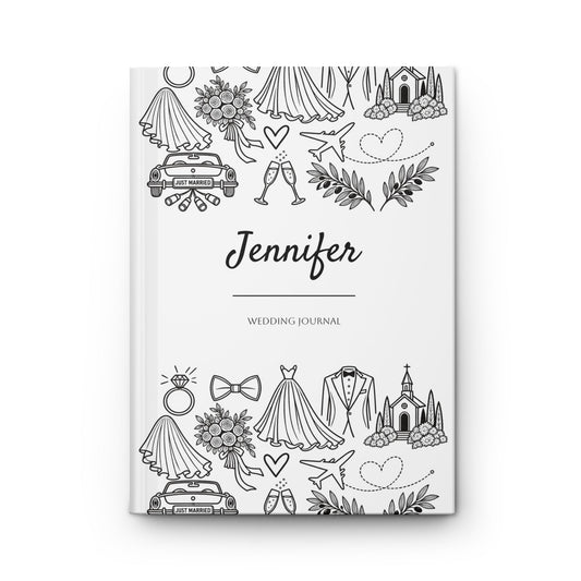 Personalized Wedding Journal, Custom Name Bridal Planning Notebook, Bride to Be, Engagement Keepsake, Bridal Shower Gift, Hardcover Journal