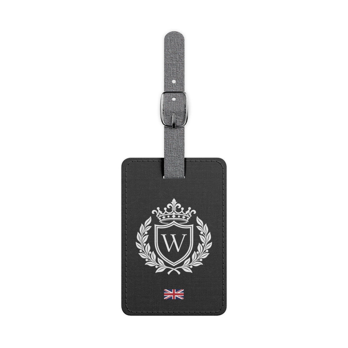 Personalized British Flag Luggage Tag - Heraldic Crest & Initial | UK Heritage Travel Accessory
