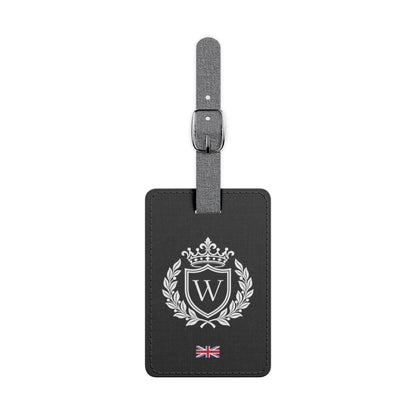 Personalized British Flag Luggage Tag - Heraldic Crest & Initial | UK Heritage Travel Accessory