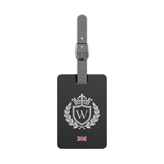 Personalized British Flag Luggage Tag - Heraldic Crest & Initial | UK Heritage Travel Accessory