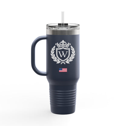 World History Globe Emblem Insulated Travel Mug
