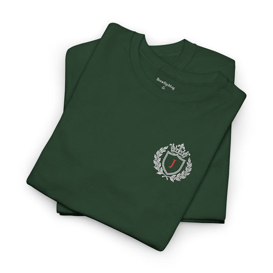 Mexico Italy Flag Colors T-Shirt, 100% US Heavy Cotton Personalized Tee, Embroidered Initial Heritage Shirt, Green White Red