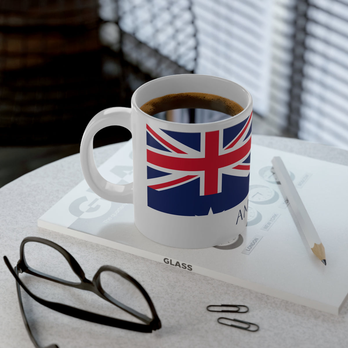Personalized Australia Flag Mug, Custom Australian Heritage Coffee Cup, 20oz Ceramic Mug, Aussie Flag Pattern, Australia Gift