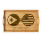 Filipino America Custom Engraved Bamboo Serving Tray, Personalized Name Wooden Valet Tray, Philippines American USA Dual Heritage