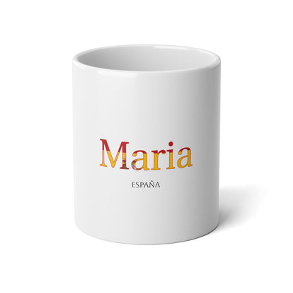 Personalized Spain Flag Name Mug, Custom Spanish Heritage Coffee Cup, 20oz Ceramic Mug, Spain Gift, Spanish Pride Gift