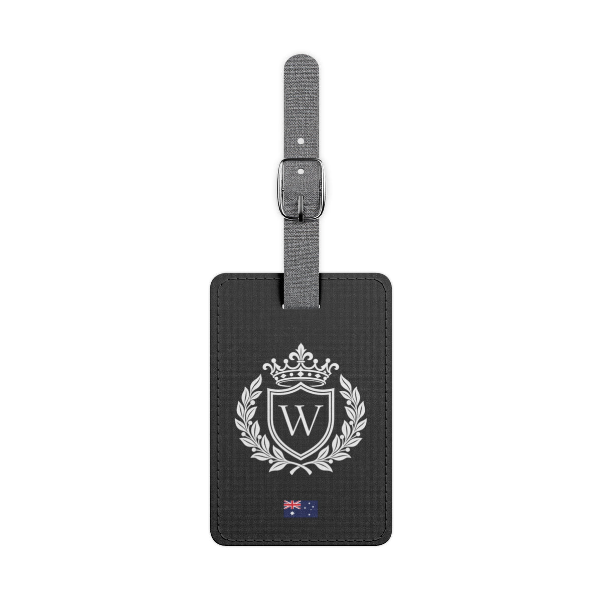 Personalized Australian Flag Luggage Tag - Heraldic Crest & Initial | Australia Heritage Travel Accessory