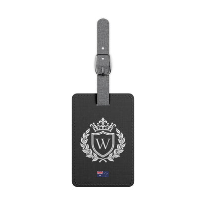 Personalized Australian Flag Luggage Tag - Heraldic Crest & Initial | Australia Heritage Travel Accessory