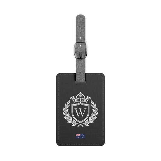 Personalized Australian Flag Luggage Tag - Heraldic Crest & Initial | Australia Heritage Travel Accessory