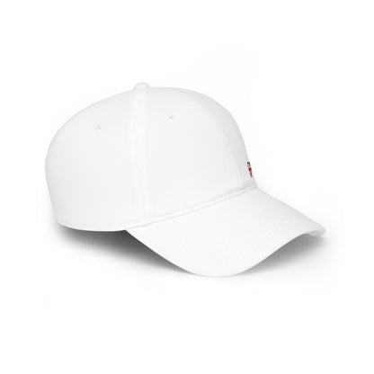 Red Low Profile Baseball Cap with Mini British Flag Detail