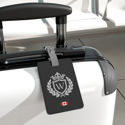Personalized Canadian Flag Luggage Tag - Heraldic Crest & Initial | Canada Heritage Travel Accessory