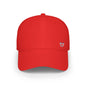 Red Low Profile Baseball Cap with Mini British Flag Detail