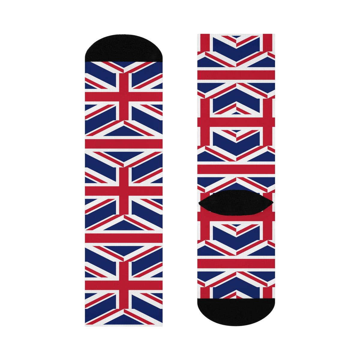 Personalized UK Flag Socks, Custom Initials British Heritage Crew Socks, Cushioned Union Jack Gift