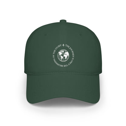 Travel Globe Baseball Cap, Journey Quote Hat, World Traveler Gift, Navy Blue Travel Hat, DTF Printed Globe Design, Adventure Inspired Cap